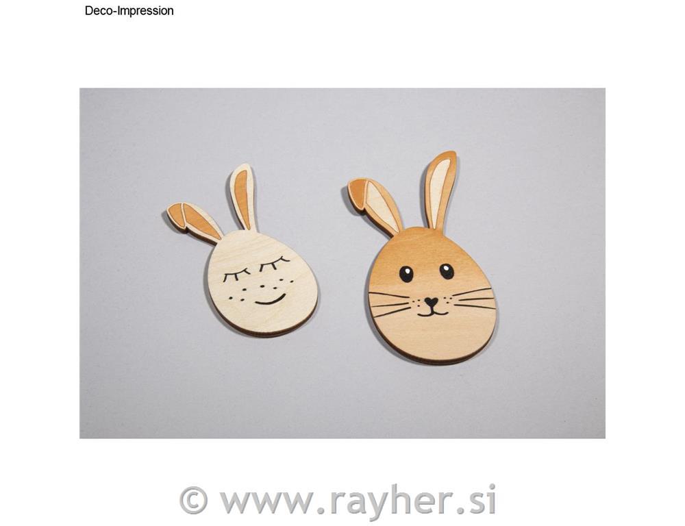 Leseni zajčki, natur, 8+10+12cm, set 4