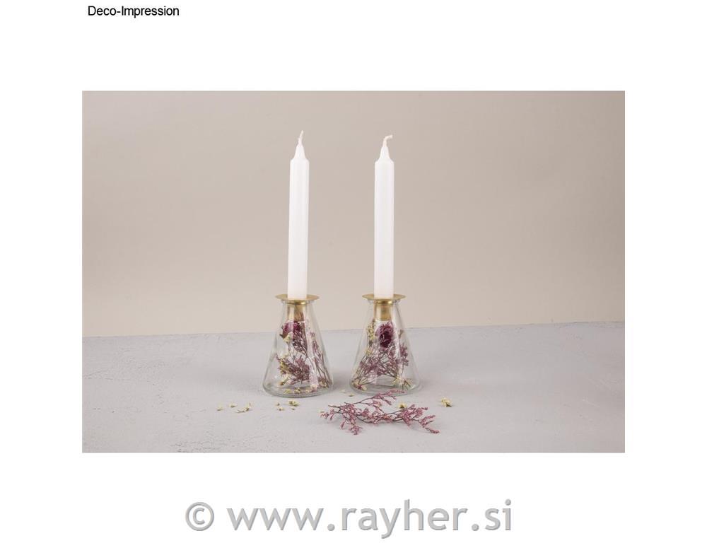 Vaza s suhim cvetjem in svečnikom, 8x12,5cm