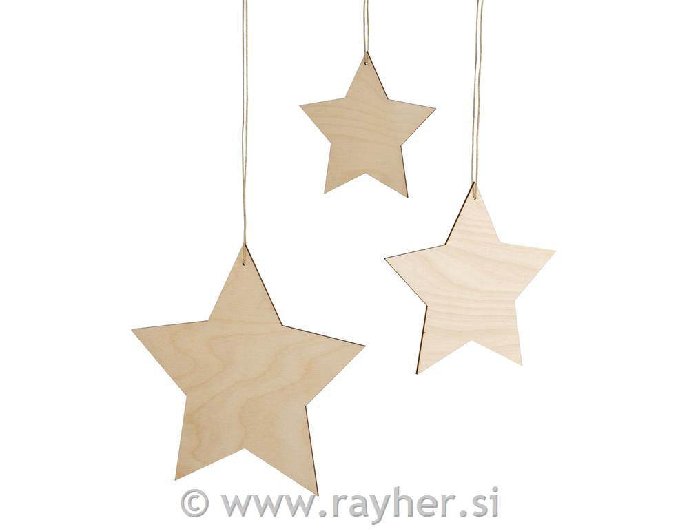 Obešanka zvezda 12+15+20 cm set 3