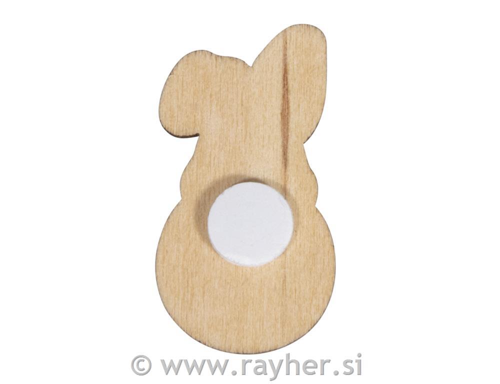 Leseni okraski, Zajčki z repki, 2,1x4cm, set 8