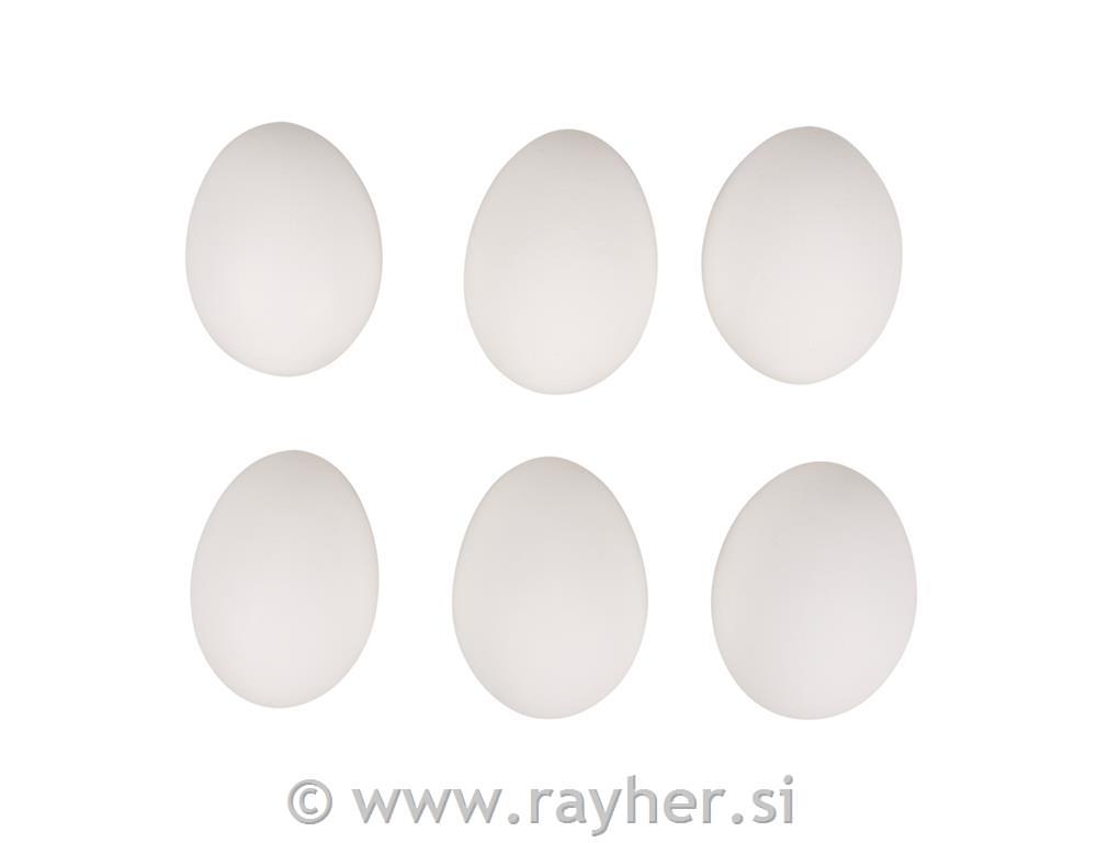 Deco Chicken eggs, hollow, 4.5x5.8cm, box 6pcs