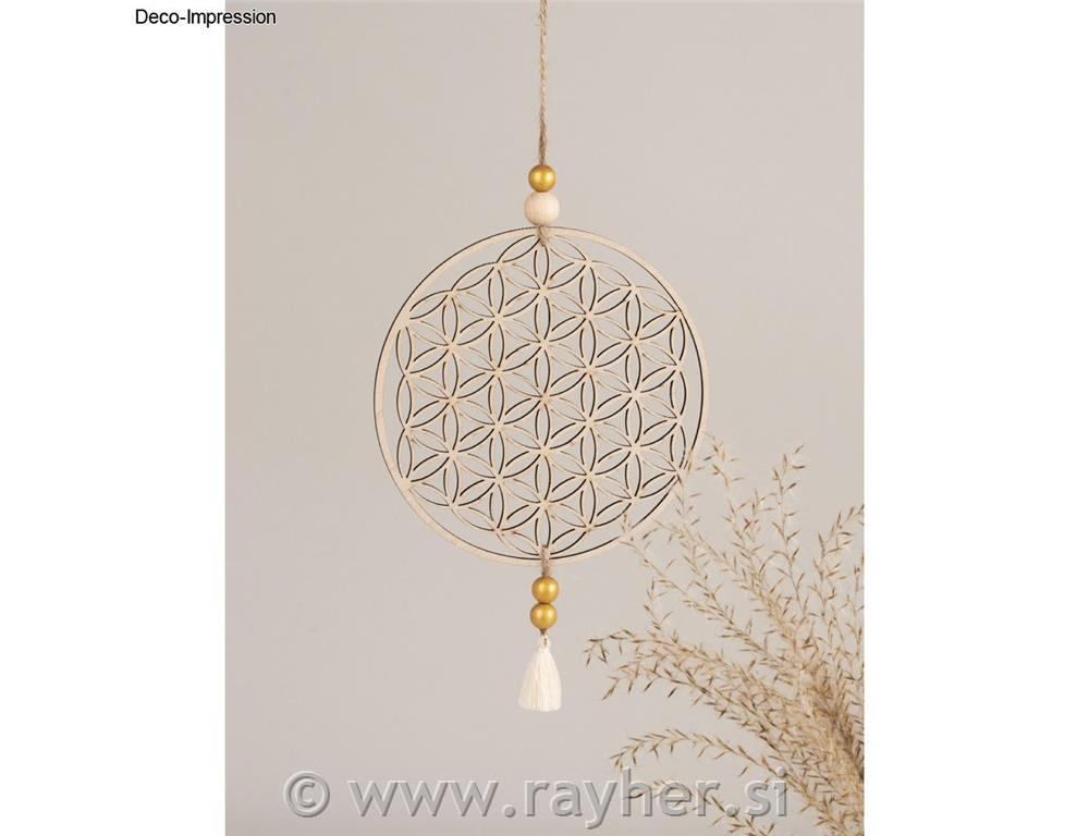 Lesena dekoracija "Flower of Life", 15cm