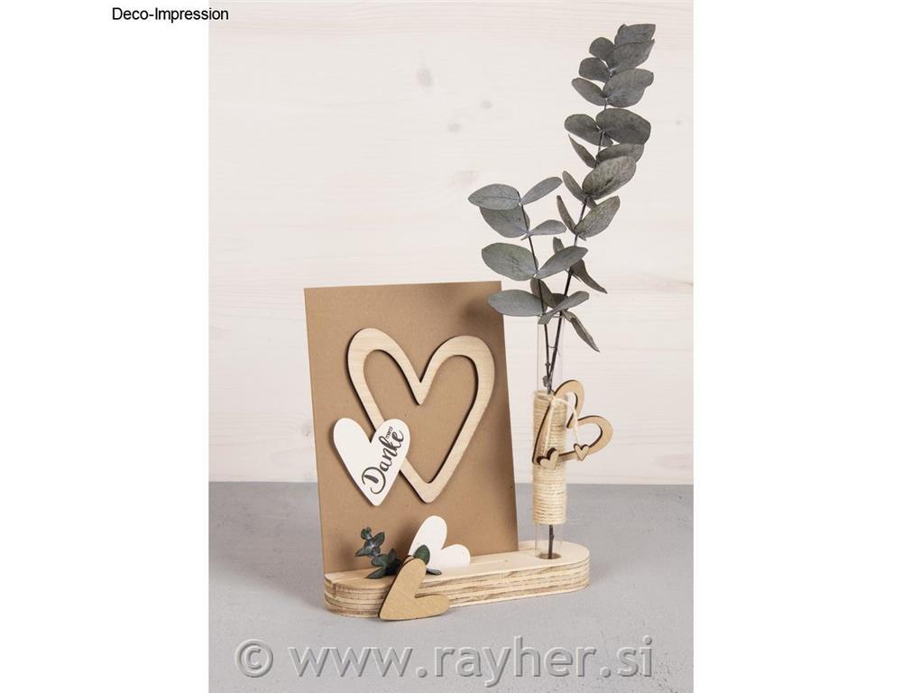 Wood deco Heart, FSC Mix Credit, natural, o5-10cm, assorted, tab-bag 12pcs