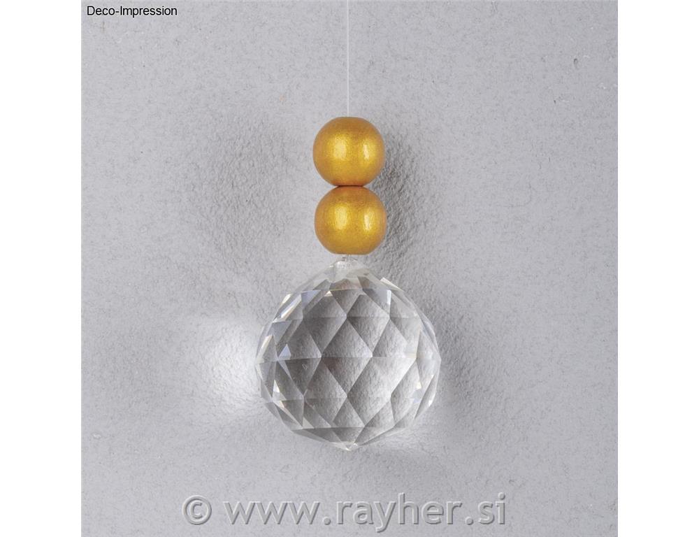 Kristali za obešanje, 3x3,5 cm, + najlonska nit, set 2