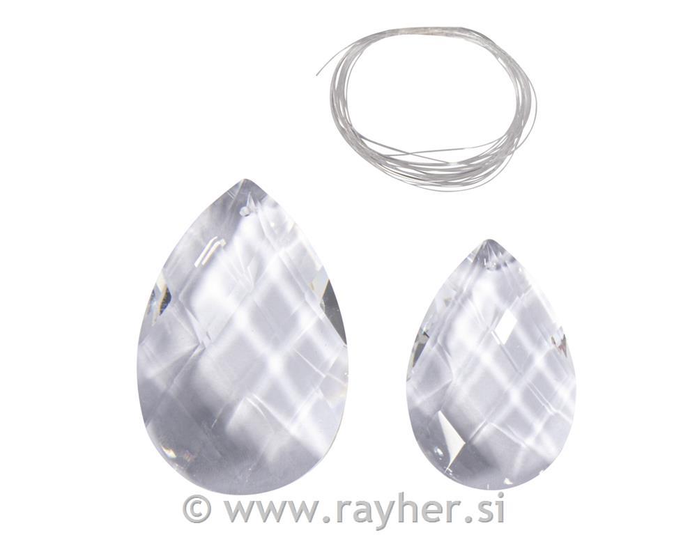 Suncatcher, 3.4x5+4.1x6.2cm, +nylon thread, box 2pcs