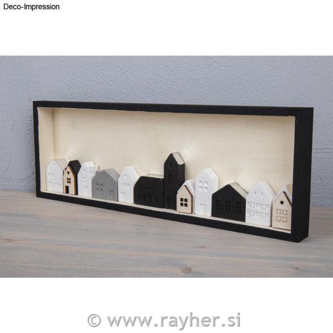 Leseni okraski Hišice 2,5-3,5 cm 24 kos