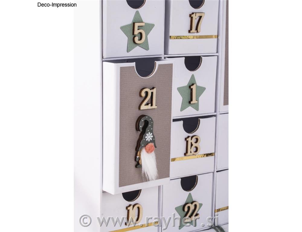 Lesene številke za adventni koledar 1-24, 1,7 cm, 24 kosov