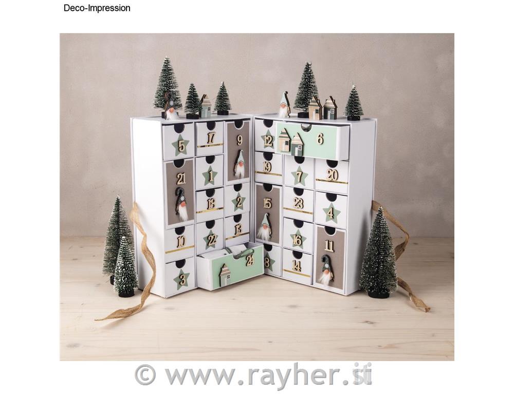 Lesene številke za adventni koledar 1-24, 1,7 cm, 24 kosov