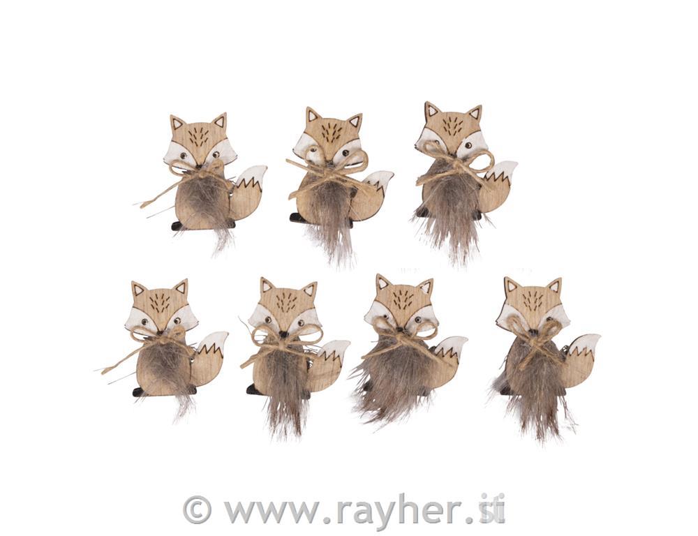 Wooden shapes Fox 3,5x4 cm 7 pc