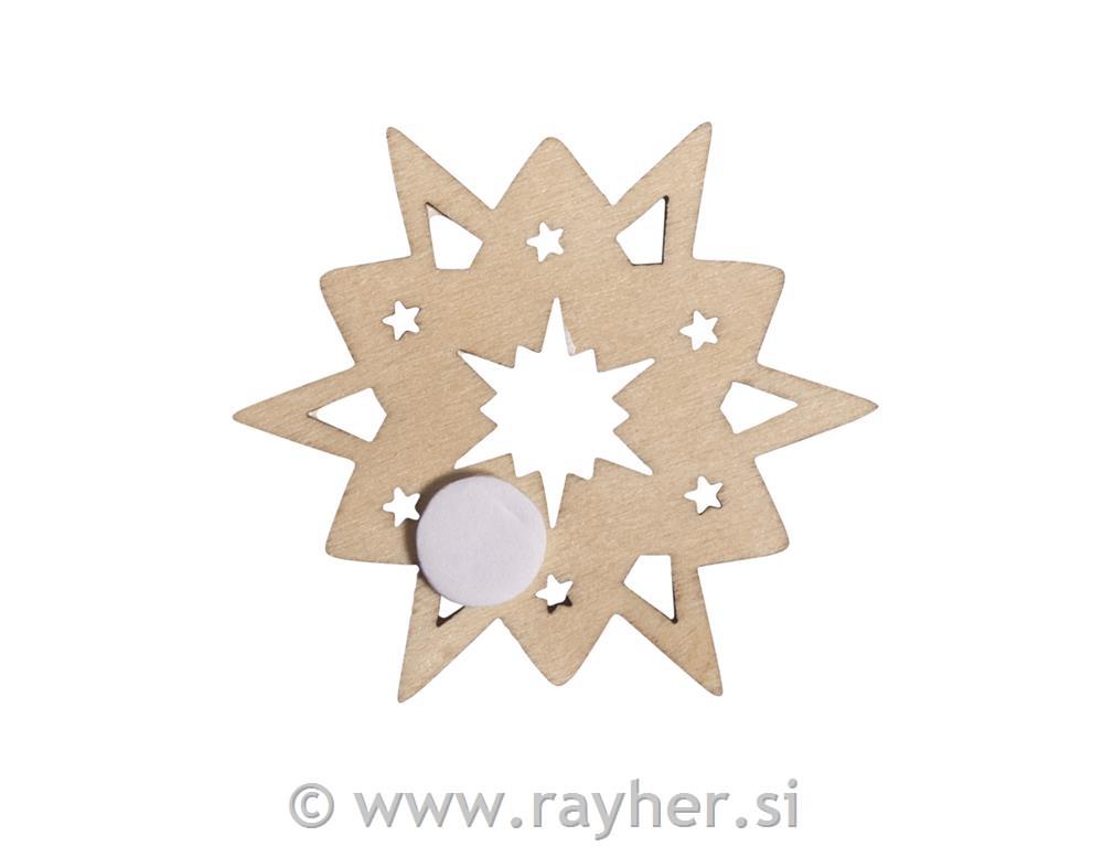 Leseni okraski Zvezde 1,2-4 cm 17 kosov