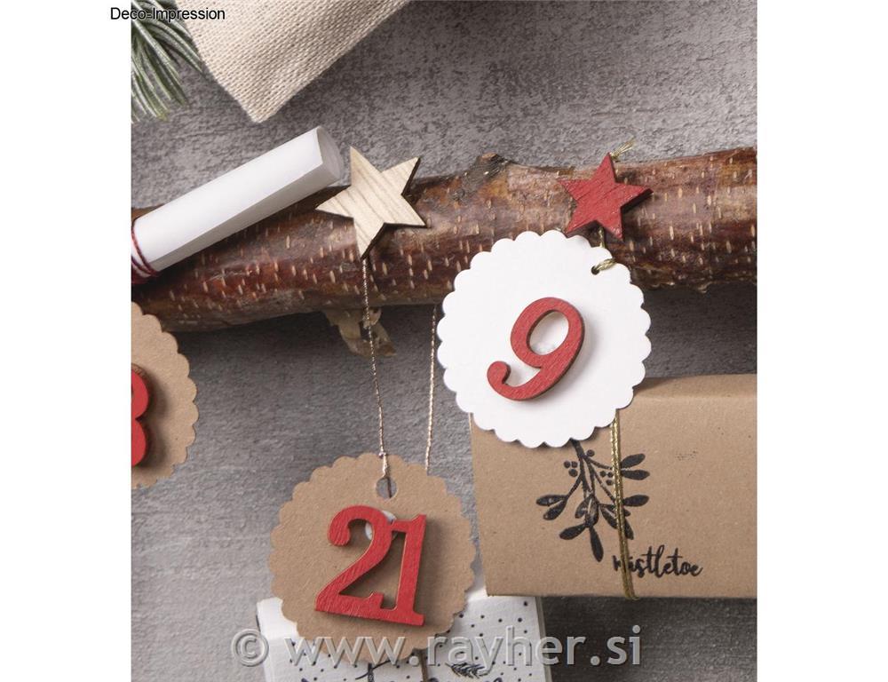 Leseni okraski Zvezde 1,2-4 cm 17 kosov