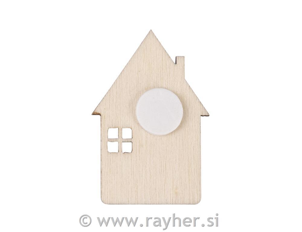 Leseni okraski Hišice 2,6x3,9 cm 12 kos