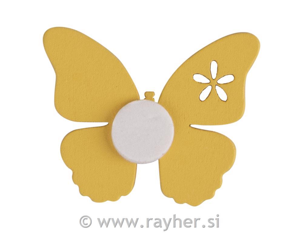 Leseni okraski Ptički, rožice, metulji, set 14