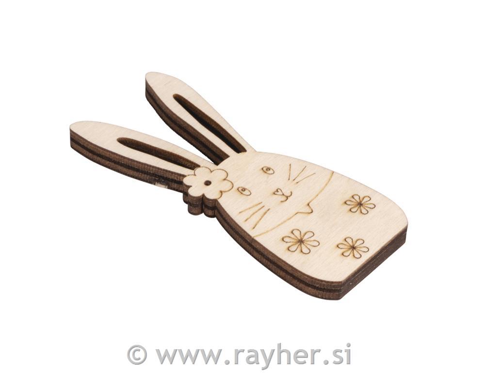 Wood decor Easter bunny, FSC Mix Credit8.7-12.4cm, 6mm thick, tab-bag 4pcs, nat