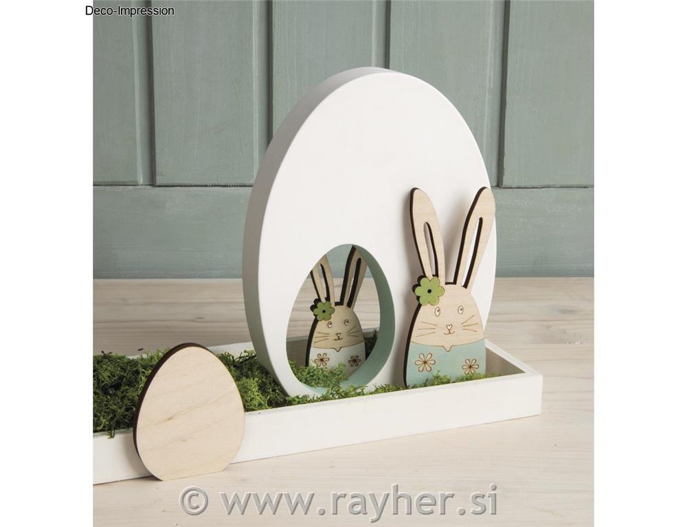 Wood decor Easter bunny, FSC Mix Credit8.7-12.4cm, 6mm thick, tab-bag 4pcs, nat