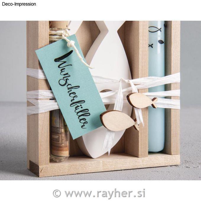 Leseni okraski Ribe 4-6 cm, 16 kosov