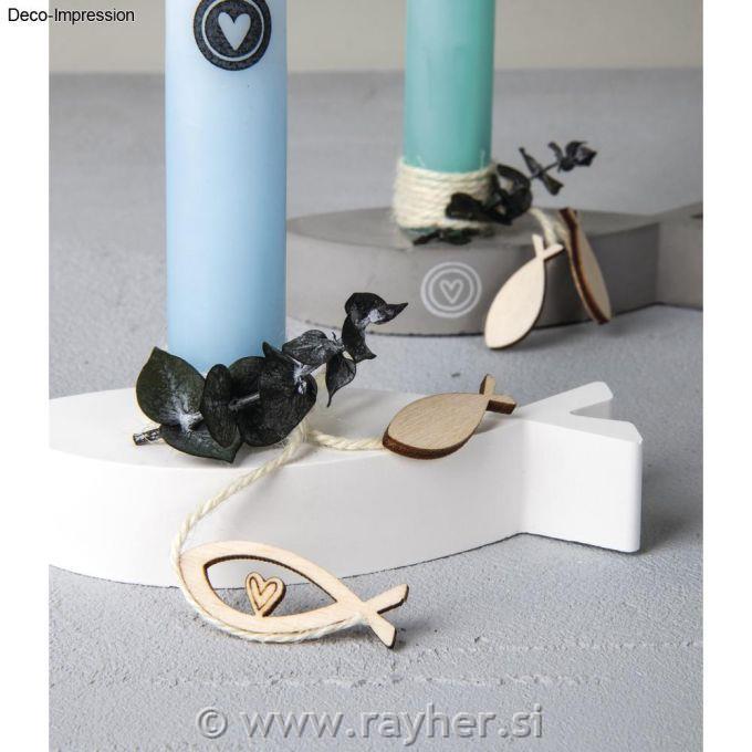 Leseni okraski Ribe 4-6 cm, 16 kosov