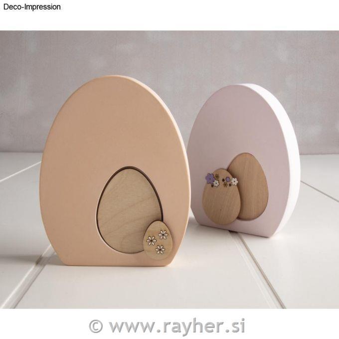 Okraski iz furnirja Velikonočna jajca, 2-8 cm, deb. 1mm, 18 kosov