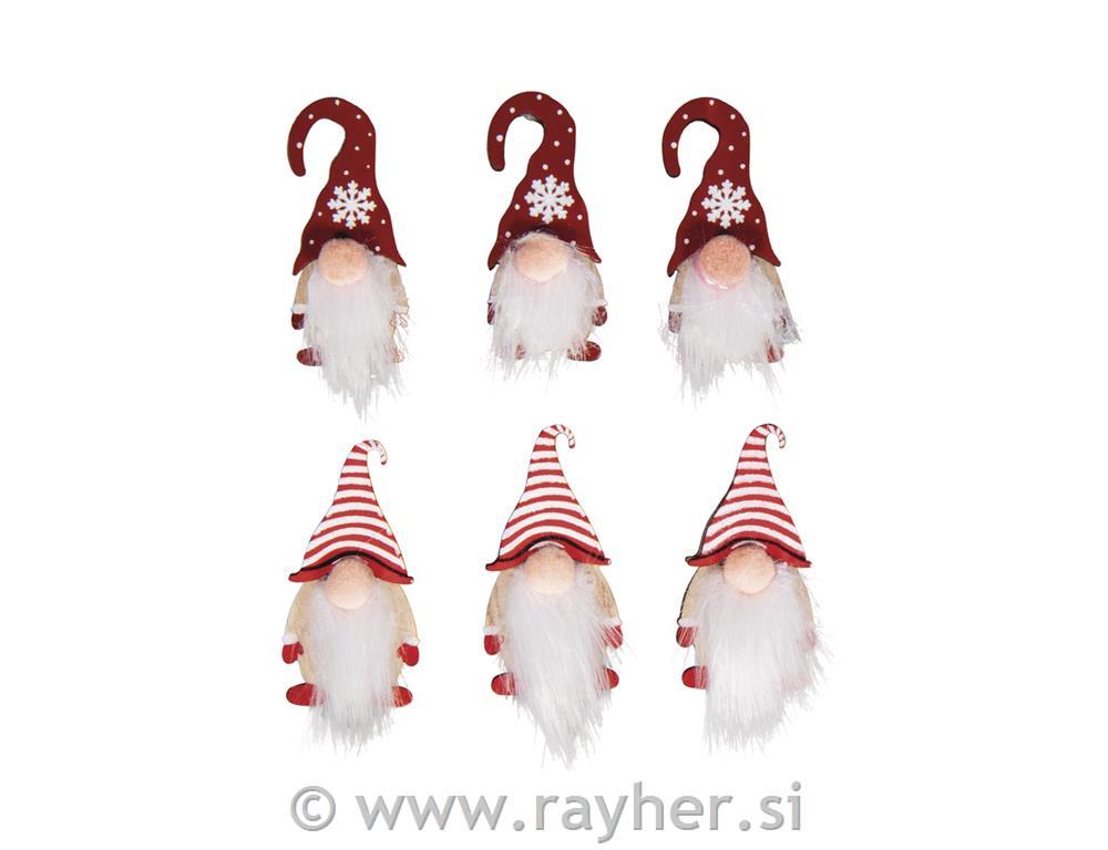 Leseni okraski Palčki, 2.3x4.5cm, set 6