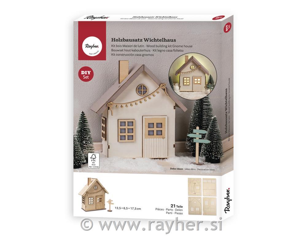 Leseni set za hiško škratov, 13.5x6.5x17.5cm