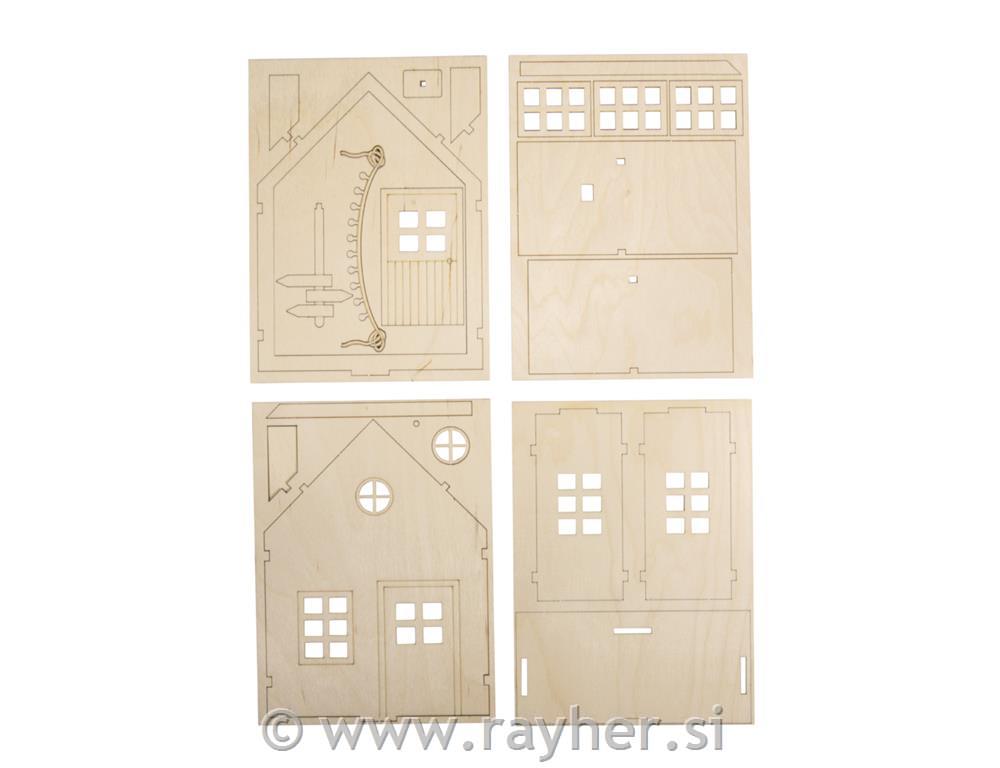 Leseni set za hiško škratov, 13.5x6.5x17.5cm