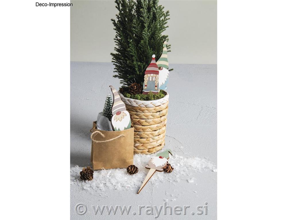 Lesena dekoracija, Palčki, 13.3-15cm, set 6