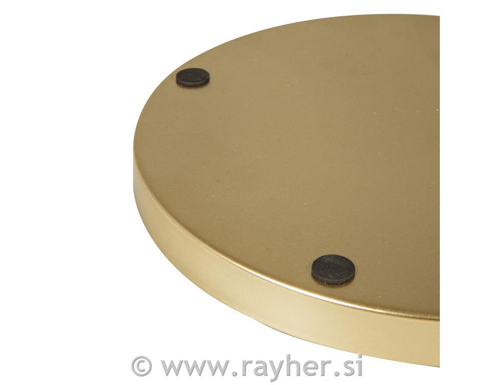 Kovinski pladenj, 30 cm, evkaliptus, dvobarven, z gumijastimi penastimi podložka