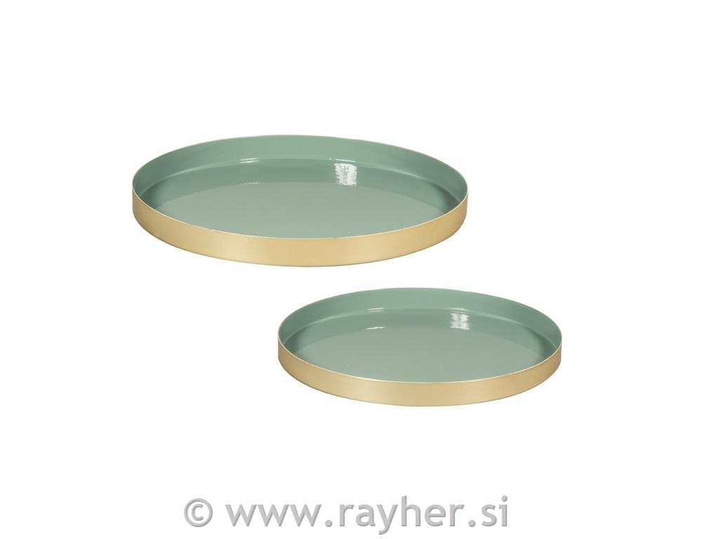 Kovinski pladenj, 20+25 cm, set 2, dvobarven, z gumijastimi penastimi podložkami