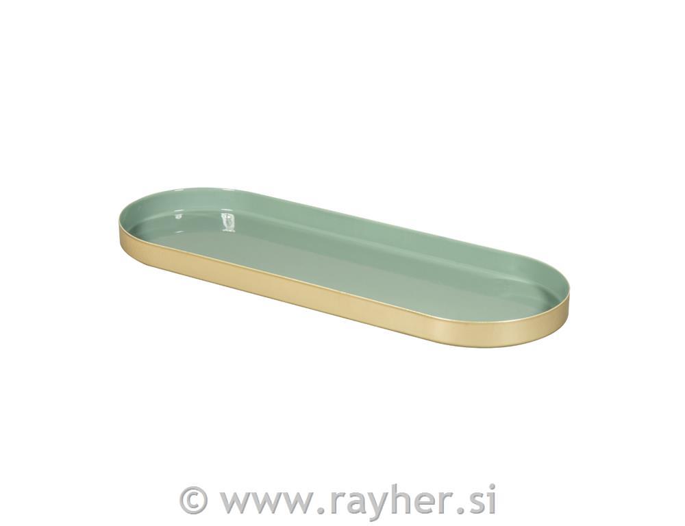 Kovinski pladenj, 28x10x1.5cm, dvobarven, z gumijastimi penastimi podložkami