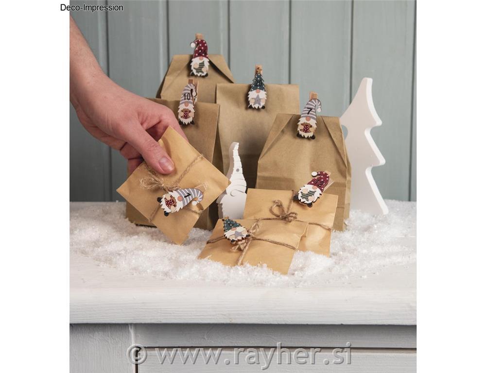 Adeventni koledar, set s palčki+vrvica