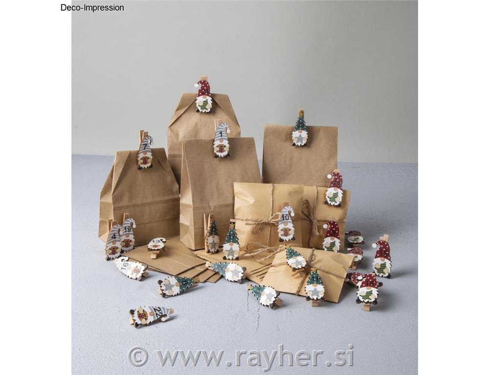 Adeventni koledar, set s palčki+vrvica