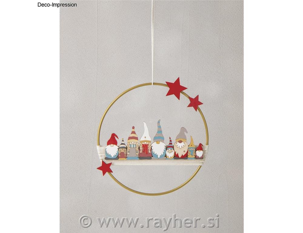 Wooden strip Gnome family,natural, 9.2x5.4 + 13.2x5.4cm, 2pcs