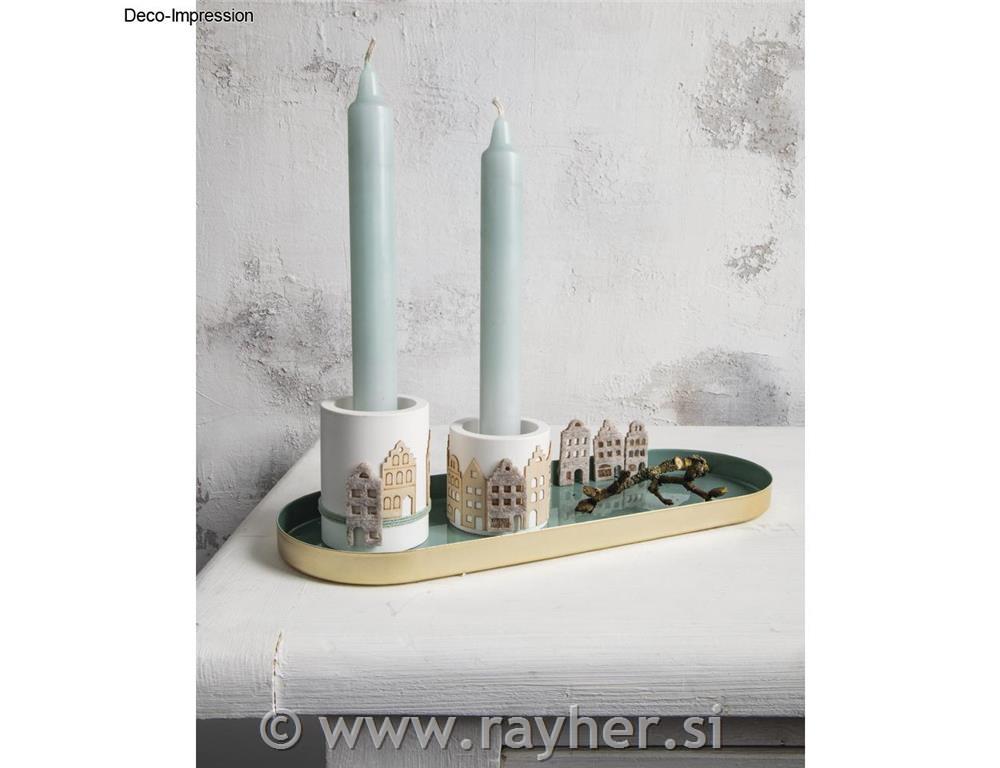 Decorative felt shapes Nordic house, 3.5-4.2cm + adhesive dot, 12pcs