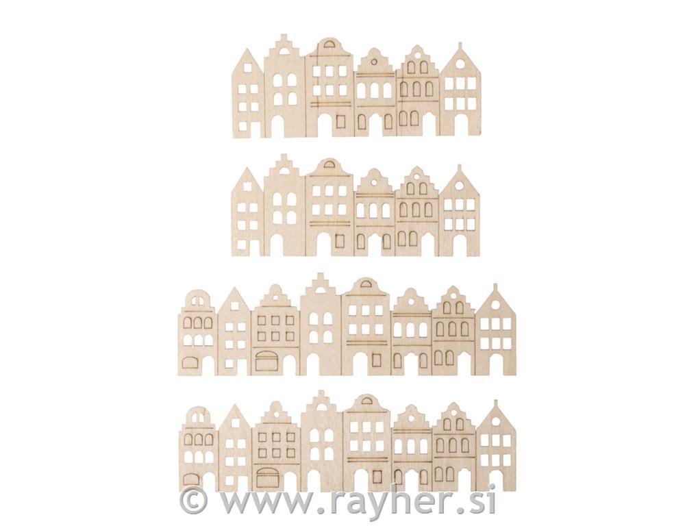 Leseni okras Nordic, set 4, 2x10.2x4.2+13.8x4.2cm