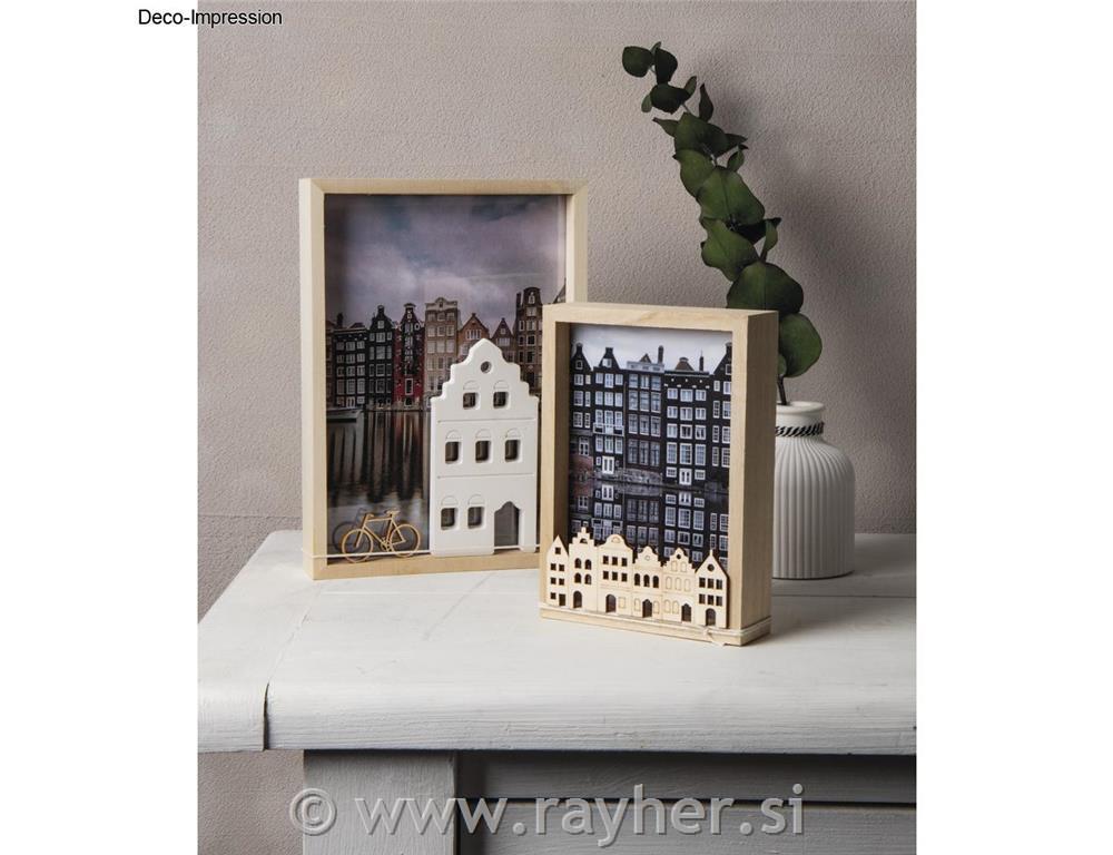 Leseni okras Nordic+vrvice, set 2, 10.2x4.2 + 13.8x4.2cm