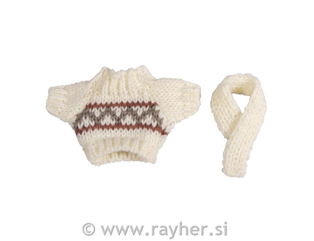 Mini pulover&šal, 5.5x8.5cm