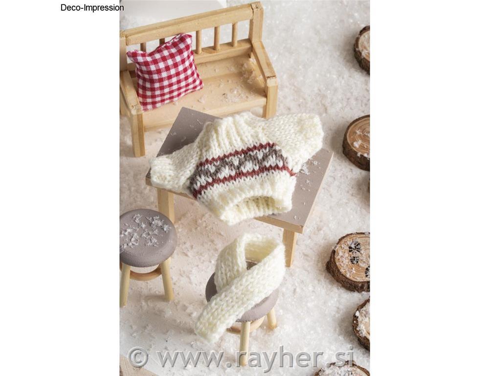 Mini pulover&šal, 5.5x8.5cm