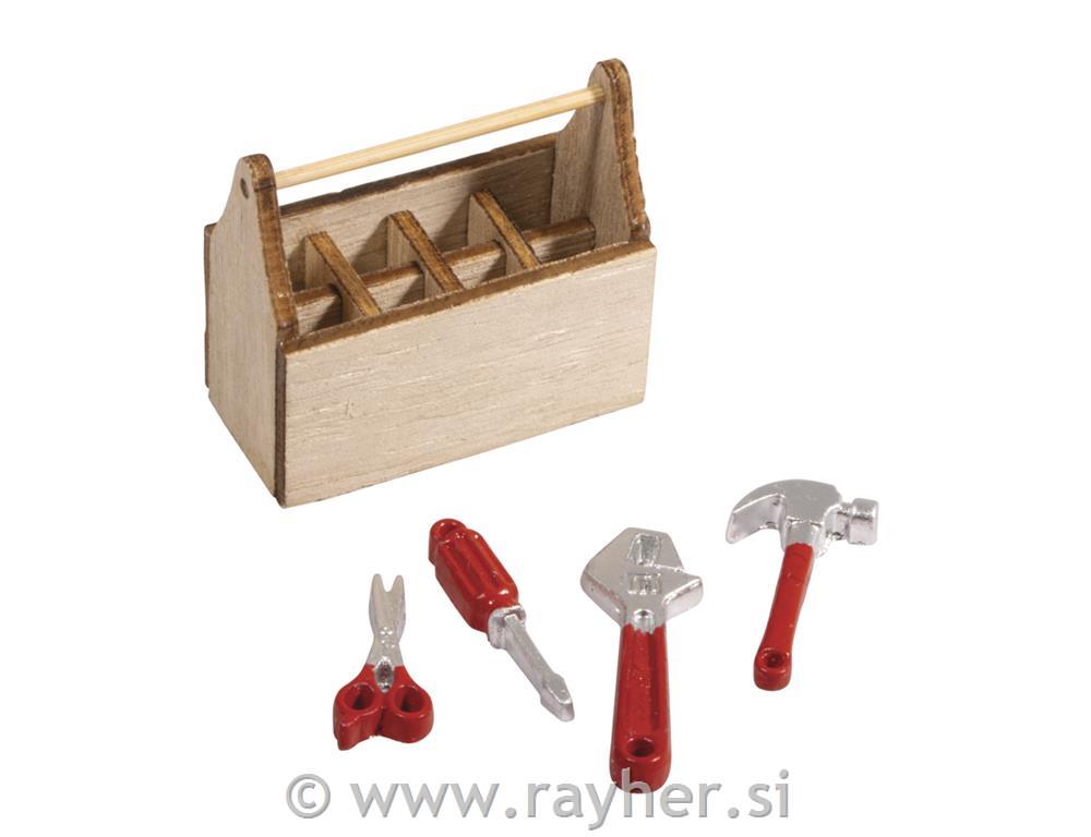 Mini škatla za orodje z orodjem
