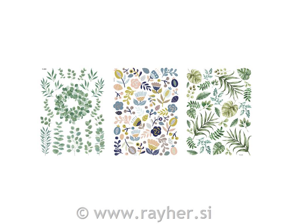 Transfer folija Botanical Flowers, 3 pole