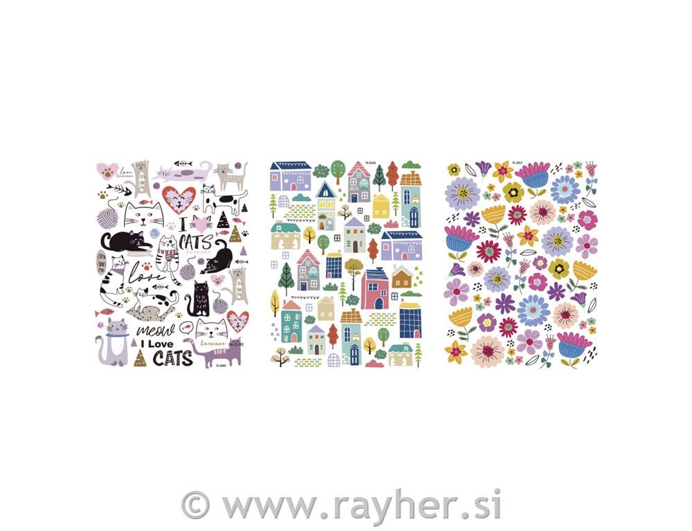 Transfer folija Flower Cat Home, 3 pole