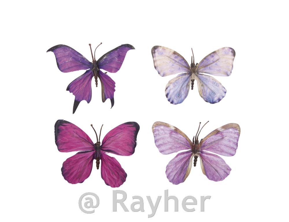 Metulji 3D, tekstil, set 4, rožnati