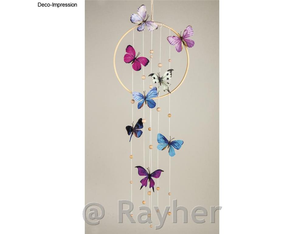 Metulji 3D, tekstil, set 4, rožnati