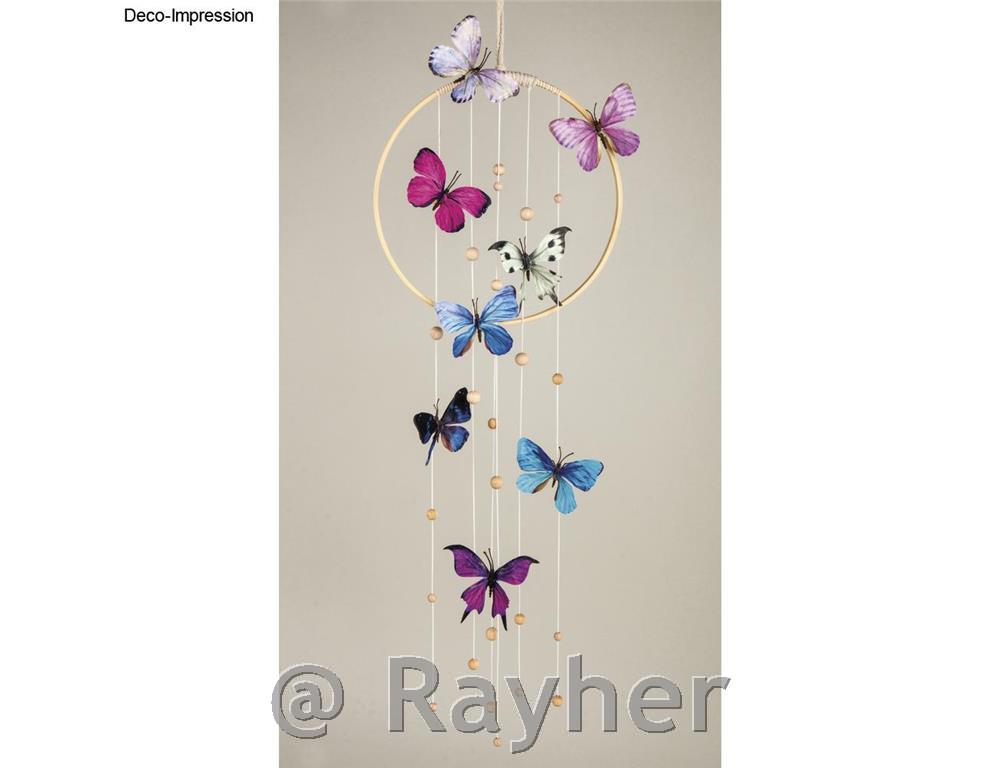 Metulji 3D, tekstil, set 4, modri