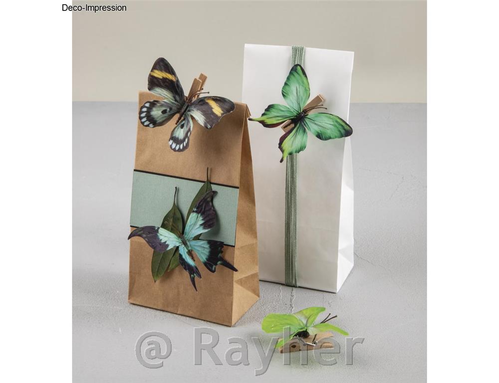 Metulji 3D, tekstil, set 4, zeleni