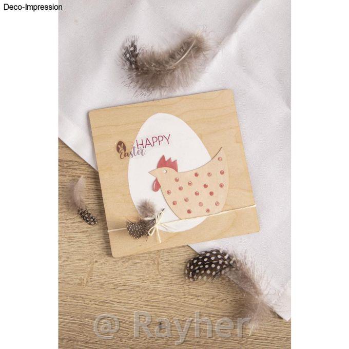 Leseni okraski kokoške in petelini, 5-8 cm, deb.1 mm, 8 kosov