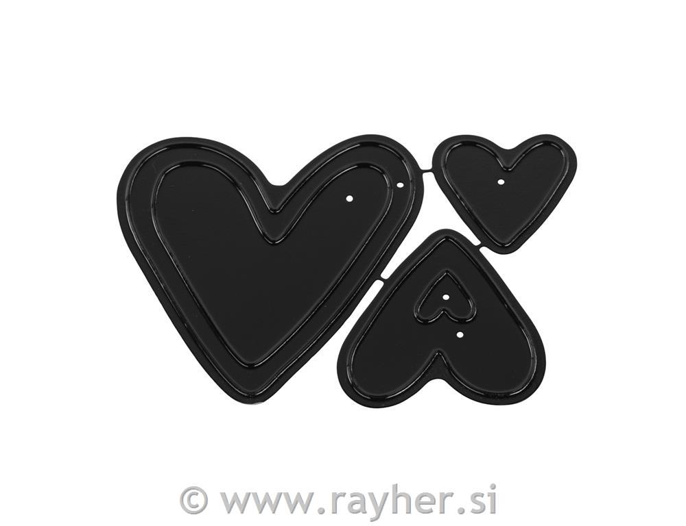 Rezalne šablone "Srčki", 1.1-5.5 x 1.2-6cm, set 3