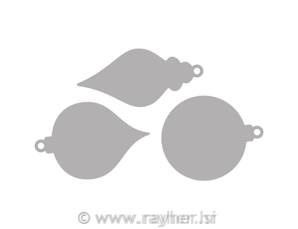 Rezalna šablona Rayher, Božični balončki, 3 kosi