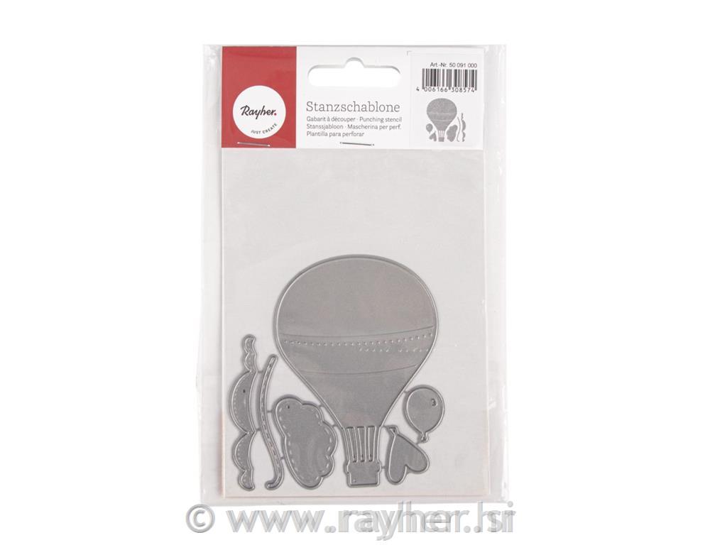 Set of punch templates: Balloon1.4x2cm-6x8.6cm, tab-bag 6pcs