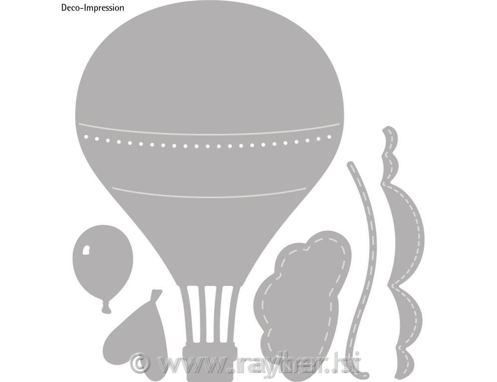 Set of punch templates: Balloon1.4x2cm-6x8.6cm, tab-bag 6pcs