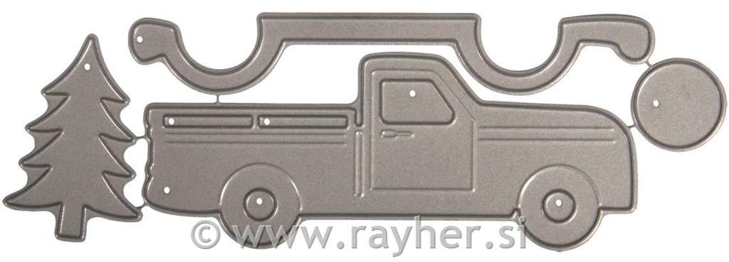 Rezalna šablona, tovornjak s smrečico 4 delna